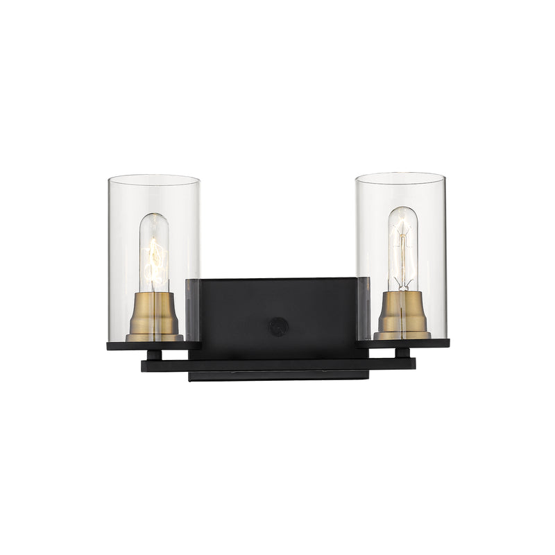 Millennium 3492-MB/HBZ Pasadena Two Light Vanity, Matte Black/Heirloom Bronze Main Image.jpg