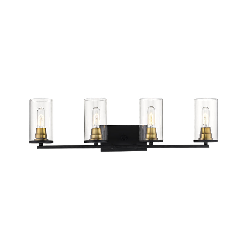 Millennium 3494-MB/HBZ Pasadena Four Light Vanity, Matte Black/Heirloom Bronze Main Image.jpg