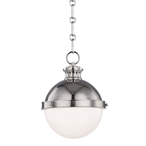 Hudson Valley 4019-PN Latham One Light Pendant, Polished Nickel Main Image.jpg