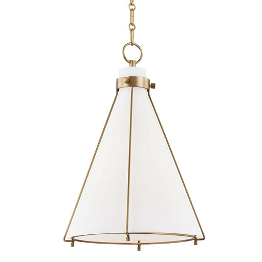 Hudson Valley 7316-AGB Eldridge One Light Pendant, Aged Brass Main Image.jpg