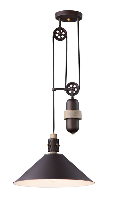 Maxim 10090OIWWD Tucson One Light Pendant, Oil Rubbed Bronze / Weathered Wood Main Image.jpg