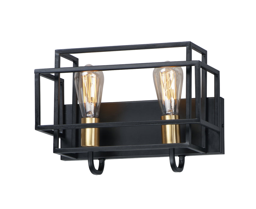 Maxim 10242BKSBR Liner Two Light Bath Vanity, Black / Satin Brass Main Image.jpg