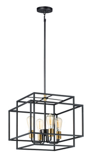 Maxim 10247BKSBR Liner Four Light Pendant, Black / Satin Brass Main Image.jpg