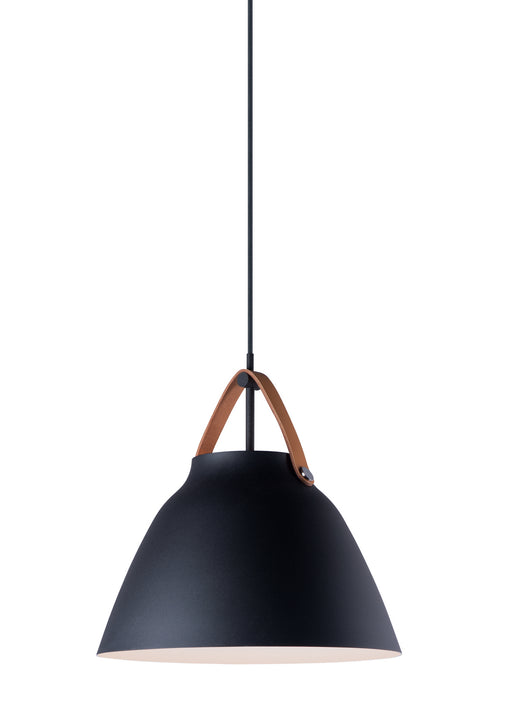 Maxim 11356TNBK Nordic One Light Pendant, Tan Leather / Black Main Image.jpg