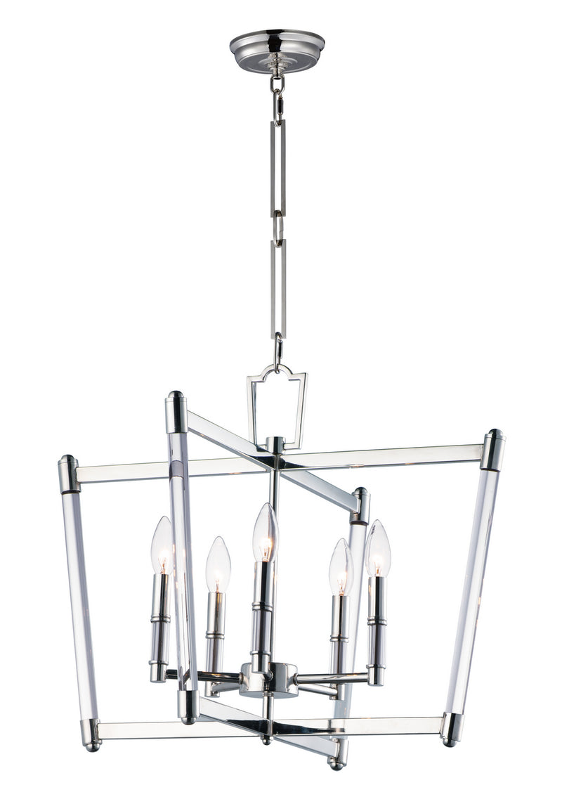 Maxim 16103CLPN Lucent Five Light Chandelier, Polished Nickel Main Image.jpg