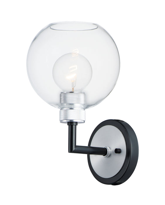 Maxim 21611CLBKAL Vessel One Light Bath Vanity, Black / Brushed Aluminum Main Image.jpg