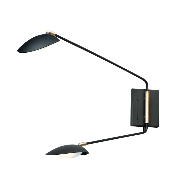 Maxim 21692BKSBR Scan LED Wall Sconce, Black / Satin Brass Alternate Image.jpg