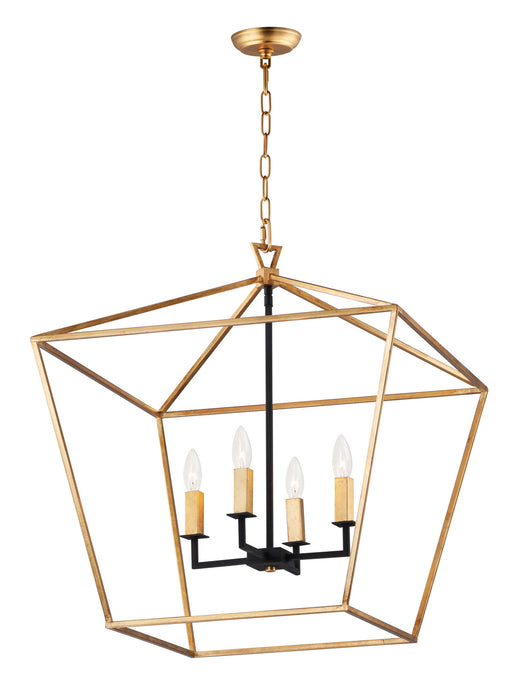 Maxim 25155GLTXB Abode Four Light Chandelier, Gold Leaf / Textured Black Alternate Image.jpg