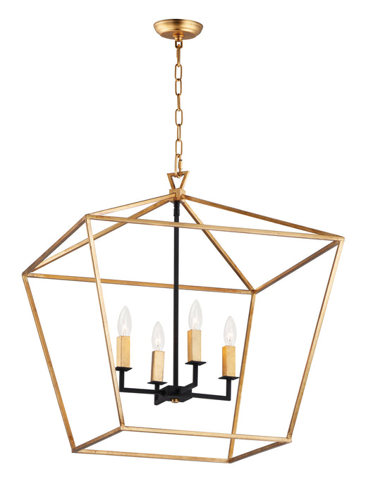 Maxim 25155GLTXB Abode Four Light Chandelier, Gold Leaf / Textured Black Main Image.jpg
