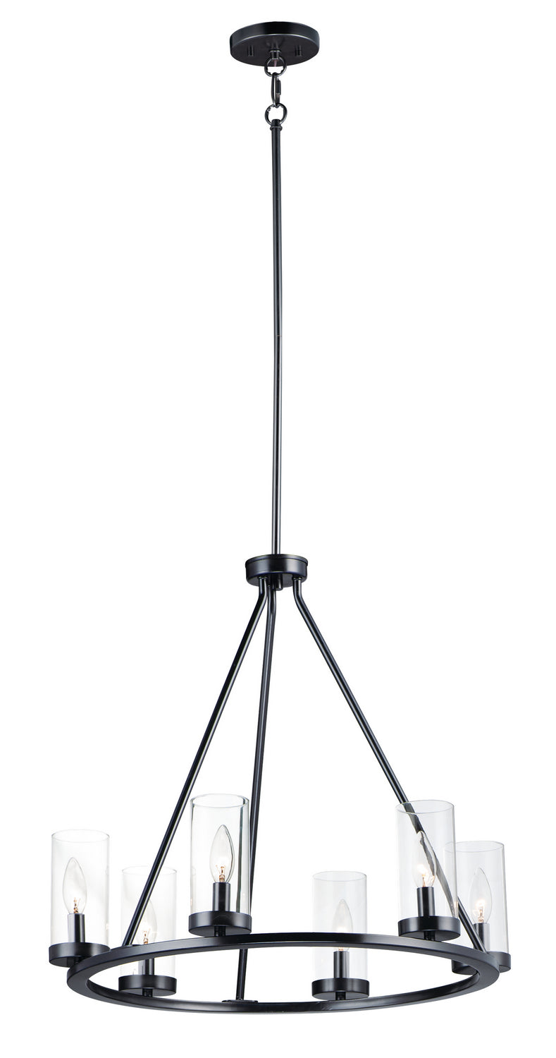 Maxim 25255CLBK Sentinel Six Light Chandelier, Black Main Image.jpg