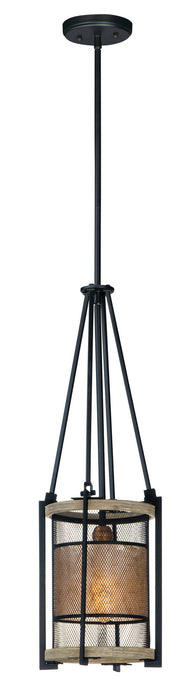 Maxim 27563BKBWAB Boundry One Light Pendant, Black / Barn Wood / Antique Brass Main Image.jpg