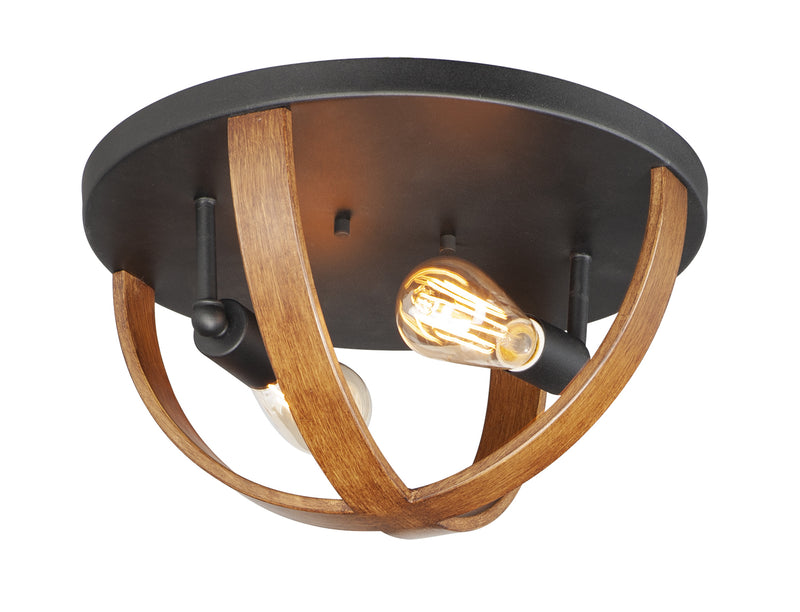 Maxim 27570APBK Compass Two Light Flush Mount, Antique Pecan / Black Main Image.jpg