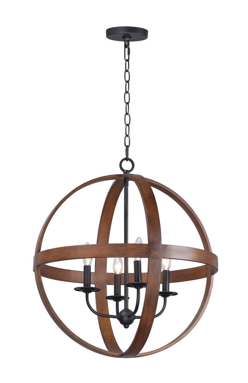 Maxim 27574APBK Compass Four Light Pendant, Antique Pecan / Black Main Image.jpg