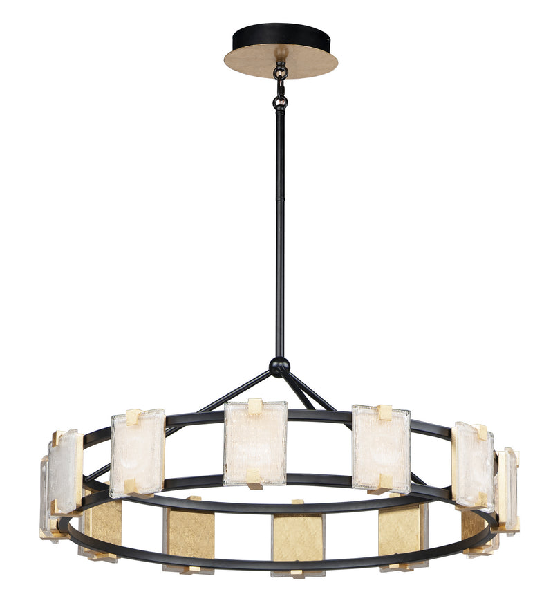 Maxim 39536CYBKGL Radiant LED Chandelier, Black / Gold Leaf Main Image.jpg