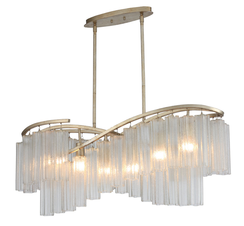 Maxim 39579WFLGS Victoria Six Light Linear Chandelier, Golden Silver Main Image.jpg