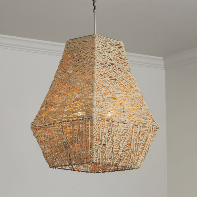 Capital Lighting 335241NY Finley Four Light Pendant, Natural Jute and Grey Alternate Image 3.jpg