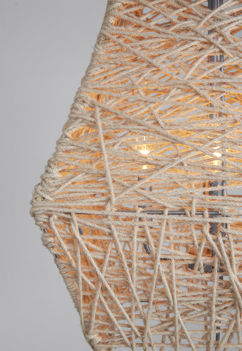 Capital Lighting 335241NY Finley Four Light Pendant, Natural Jute and Grey Alternate Image 4.jpg