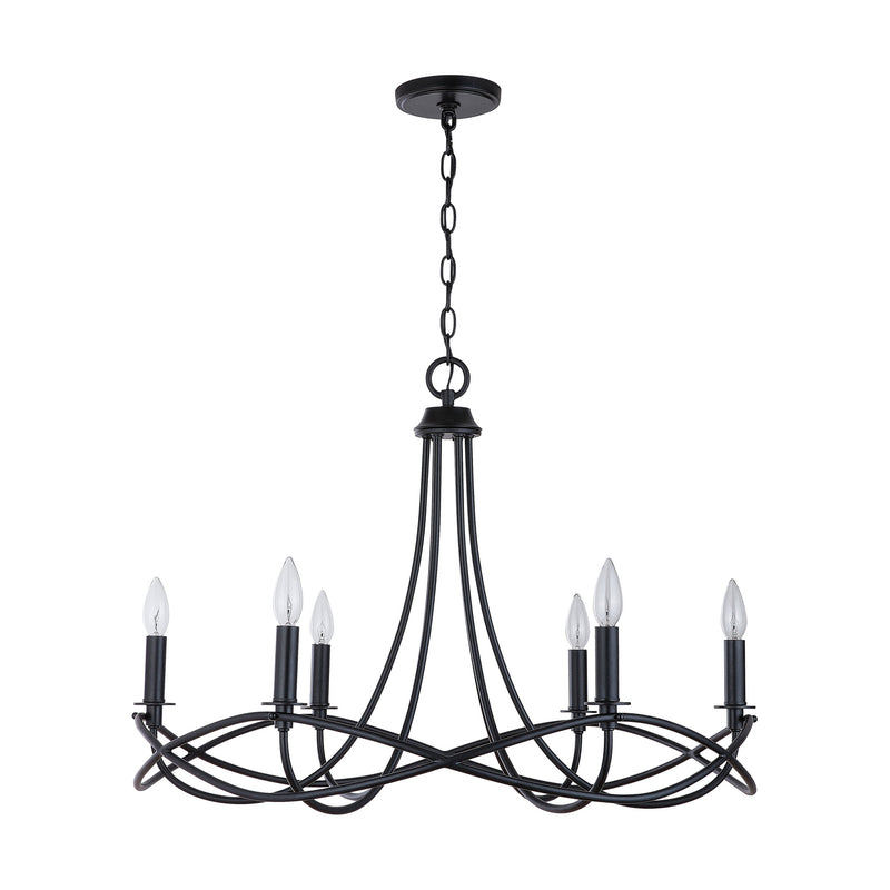 Capital Lighting 431661MB Sonnet Six Light Chandelier, Matte Black Alternate Image.jpg
