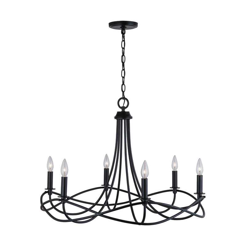 Capital Lighting 431661MB Sonnet Six Light Chandelier, Matte Black Alternate Image 2.jpg