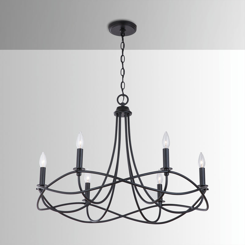 Capital Lighting 431661MB Sonnet Six Light Chandelier, Matte Black Alternate Image 3.jpg