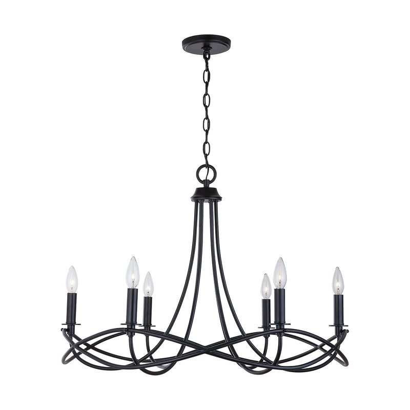 Capital Lighting 431661MB Sonnet Six Light Chandelier, Matte Black Main Image.jpg