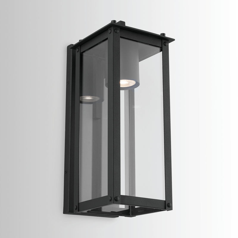 Capital Lighting 934611BK-GL Hunt One Light Outdoor Wall Lantern, Black Alternate Image 3.jpg