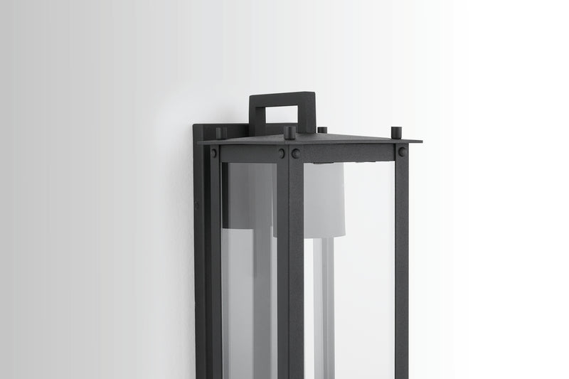 Capital Lighting 934611BK-GL Hunt One Light Outdoor Wall Lantern, Black Alternate Image 4.jpg