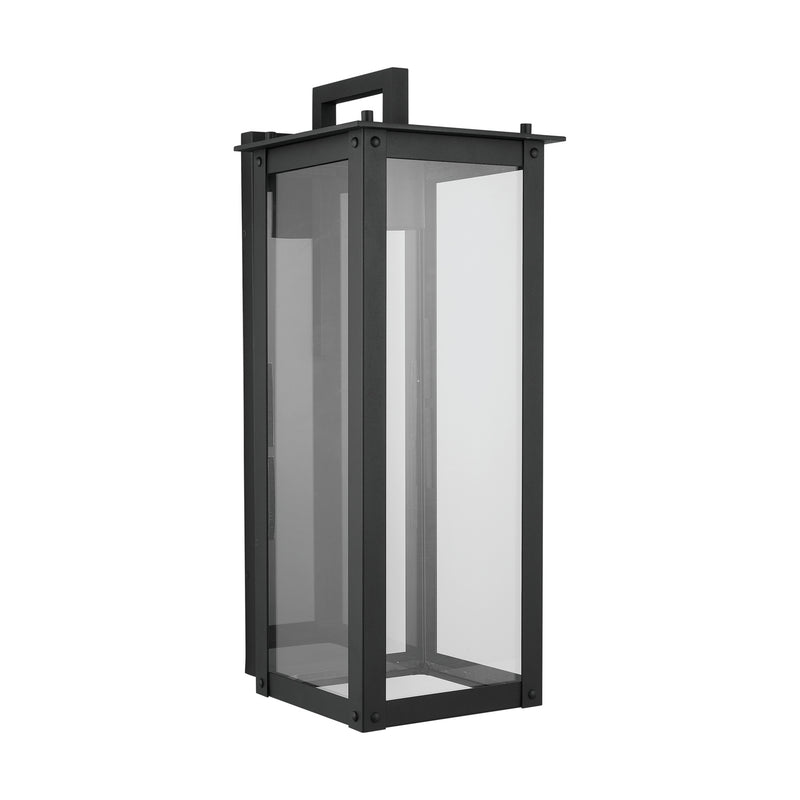 Capital Lighting 934641BK-GL Hunt One Light Outdoor Wall Lantern, Black Alternate Image 2.jpg