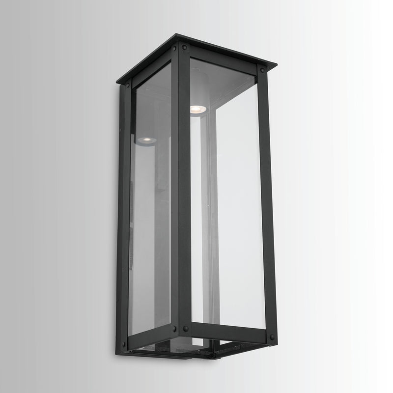 Capital Lighting 934641BK-GL Hunt One Light Outdoor Wall Lantern, Black Alternate Image 3.jpg