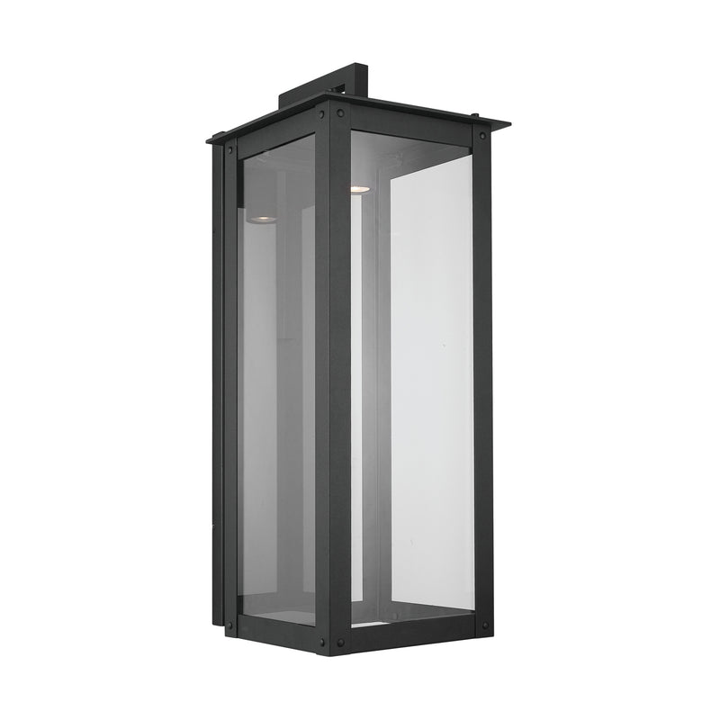 Capital Lighting 934642BK-GL Hunt One Light Outdoor Wall Lantern, Black Alternate Image 2.jpg