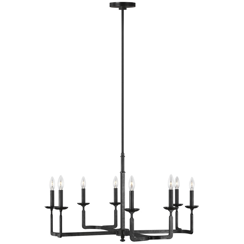 Generation Lighting F3291/8AI Ansley Eight Light Chandelier, Aged Iron Main Image.jpg