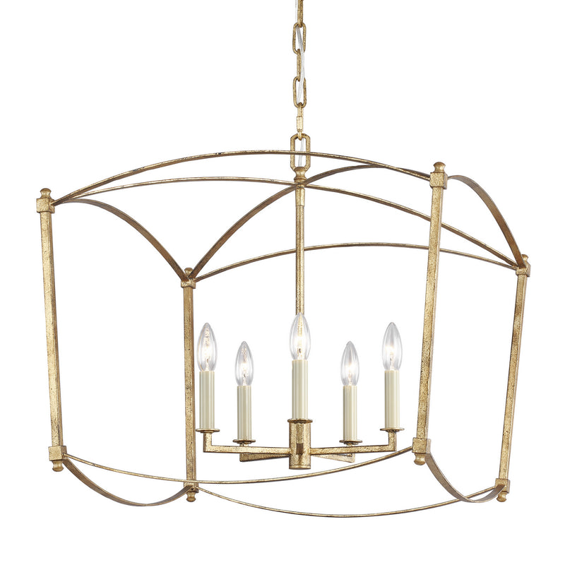 Visual Comfort Studio F3325/5ADB Thayer Five Light Lantern, Antique Gild Alternate Image.jpg