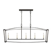 Visual Comfort Studio F3326/5SMS Thayer Five Light Linear Chandelier, Smith Steel Main Image.jpg