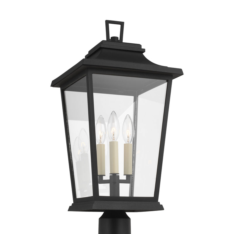 Visual Comfort Studio OL15407TXB Warren Three Light Post Lantern, Textured Black Alternate Image.jpg