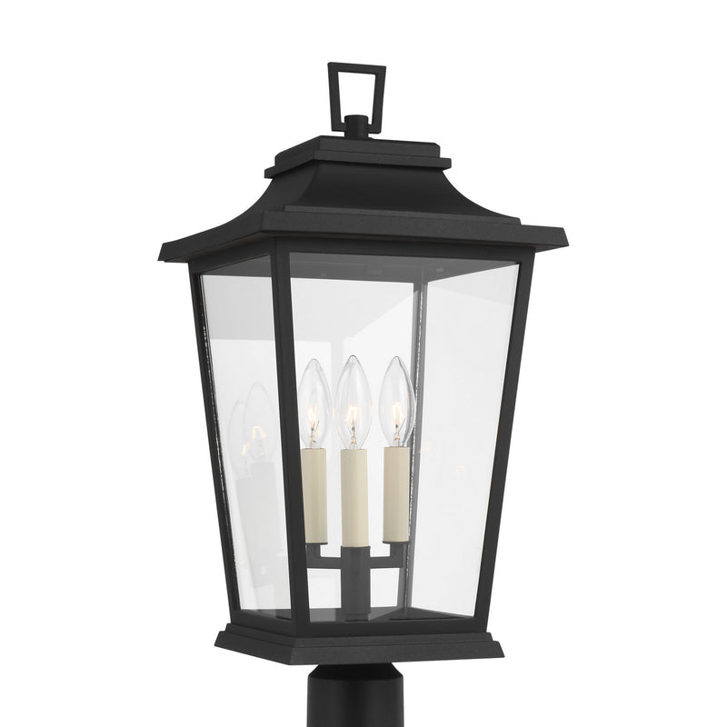 Visual Comfort Studio OL15407TXB Warren Three Light Post Lantern, Textured Black Main Image.jpg