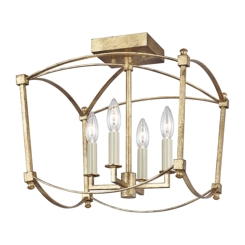 Visual Comfort Studio SF350ADB Thayer Four Light Semi-Flush Mount, Antique Gild Main Image.jpg