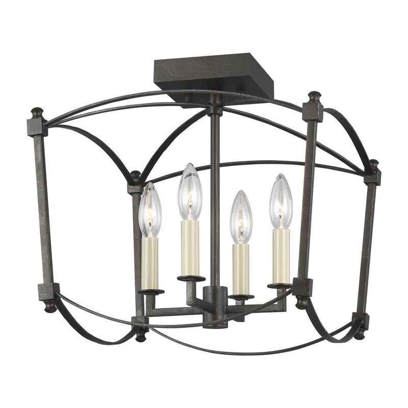 Visual Comfort Studio SF350SMS Thayer Four Light Semi-Flush Mount, Smith Steel Main Image.jpg