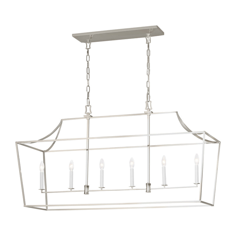 Visual Comfort Studio CC1036PN Southold Six Light Linear Lantern, Polished Nickel Main Image.jpg