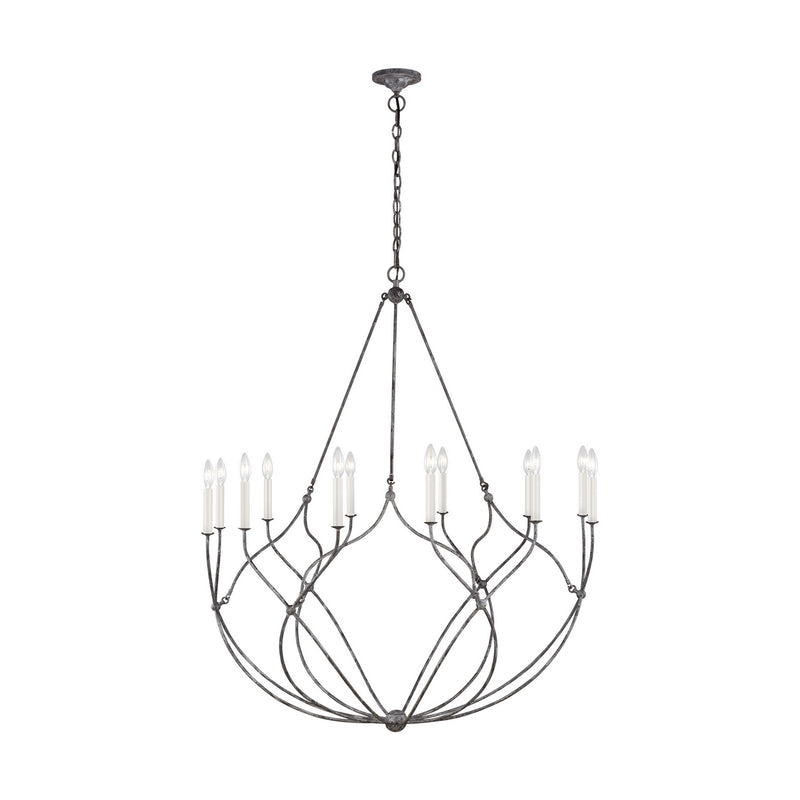 Visual Comfort Studio CC11312WGV Richmond 12 Light Chandelier, Weathered Galvanized Main Image.jpg
