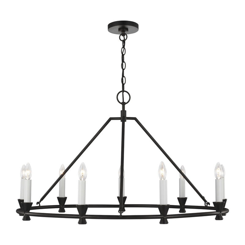 Visual Comfort Studio CC1179AI Keystone Nine Light Chandelier, Aged Iron Main Image.jpg