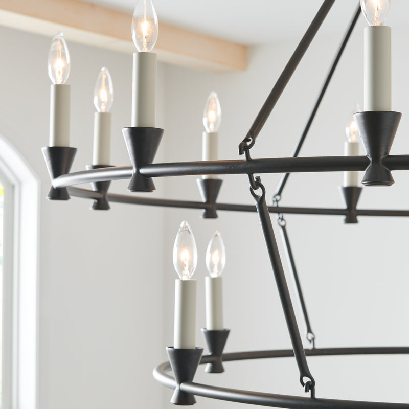 Visual Comfort Studio CC11818AI Keystone 18 Light Chandelier, Aged Iron Alternate Image 2.jpg