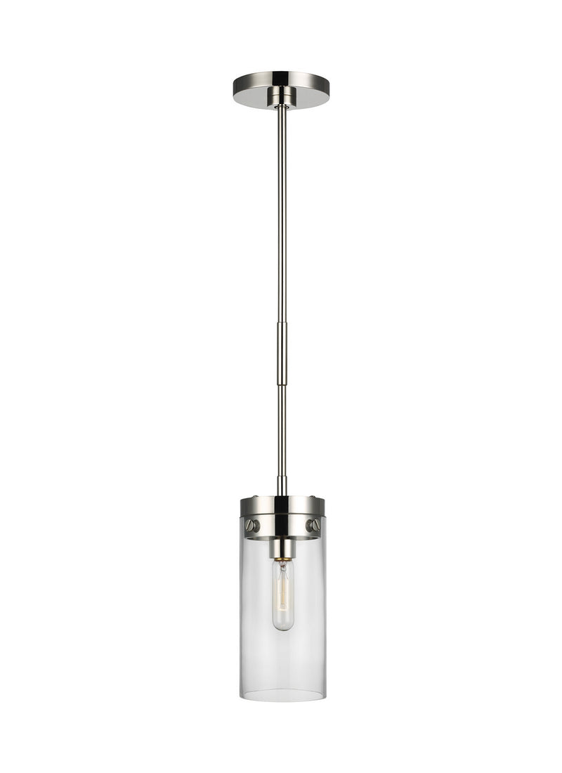 Visual Comfort Studio CP1001PN Garrett One Light Pendant, Polished Nickel Main Image.jpg