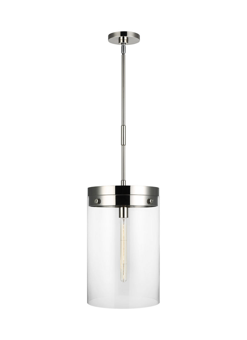 Visual Comfort Studio CP1011PN Garrett One Light Pendant, Polished Nickel Main Image.jpg