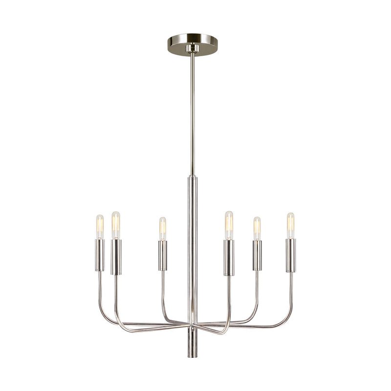 Visual Comfort Studio EC1006PN Brianna Six Light Chandelier, Polished Nickel Main Image.jpg