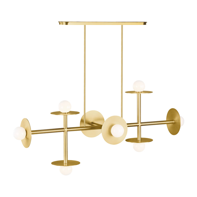 Visual Comfort Studio KC1008BBS Nodes Eight Light Linear Chandelier, Burnished Brass Alternate Image.jpg