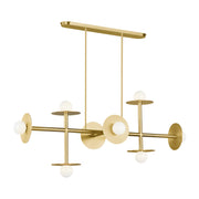 Visual Comfort Studio KC1008BBS Nodes Eight Light Linear Chandelier, Burnished Brass Main Image.jpg