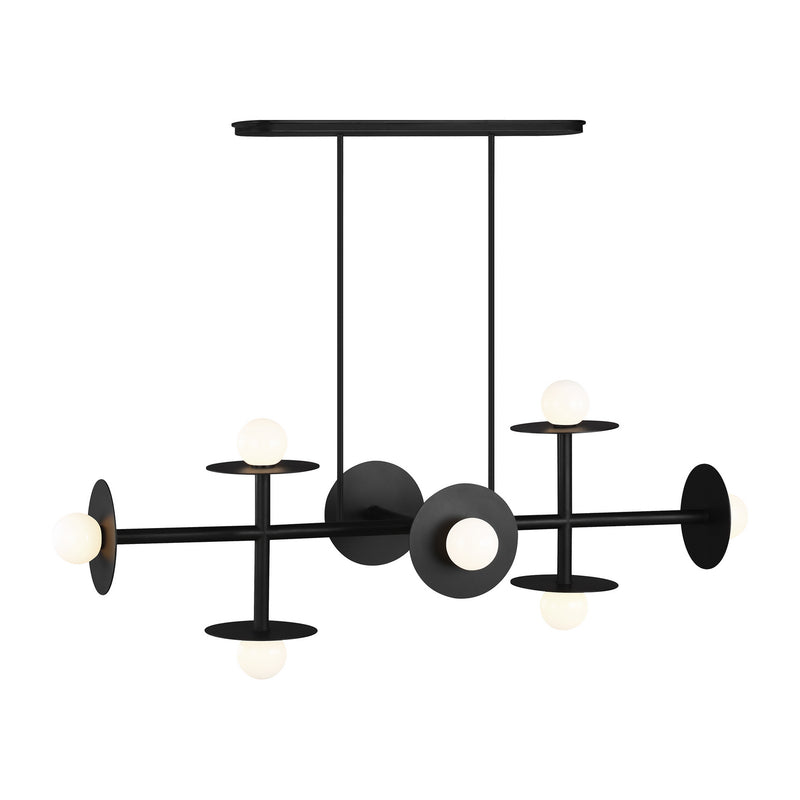 Visual Comfort Studio KC1008MBK Nodes Eight Light Linear Chandelier, Midnight Black Alternate Image.jpg