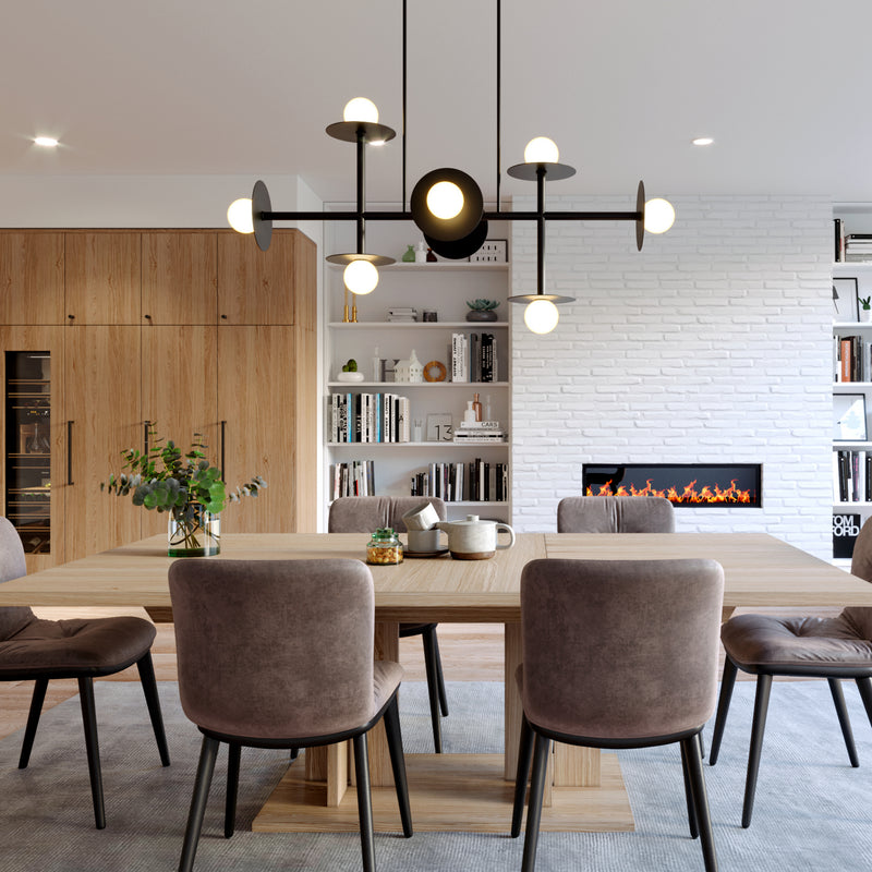 Visual Comfort Studio KC1008MBK Nodes Eight Light Linear Chandelier, Midnight Black Alternate Image 2.jpg
