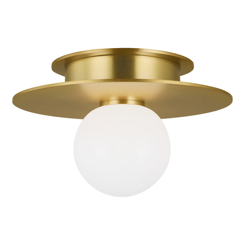 Visual Comfort Studio KF1001BBS Nodes One Light Flush Mount, Burnished Brass Main Image.jpg