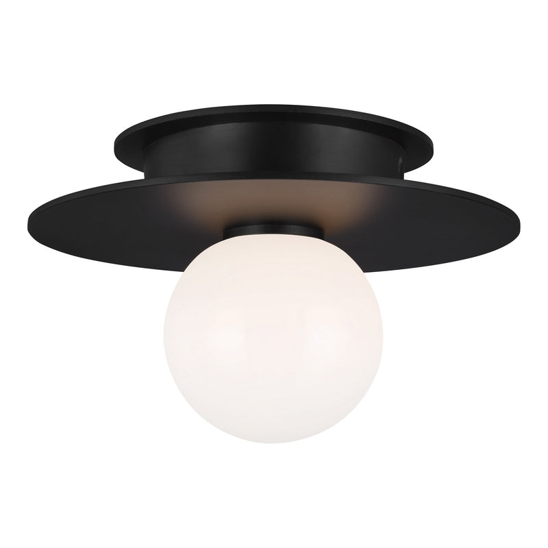 Visual Comfort Studio KF1001MBK Nodes One Light Flush Mount, Midnight Black Main Image.jpg